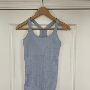 Size 4 Light Blue Lululemon Ebb to Street tank